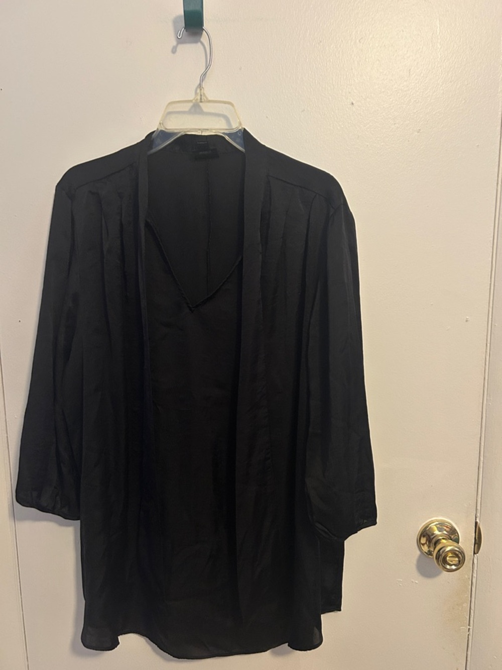 Worthington 2X Black Long Sleeve Blouse